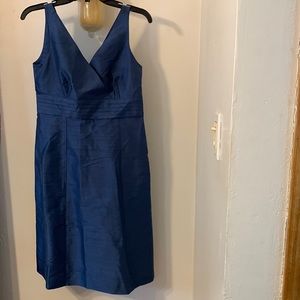 Ann Taylor, silk dress, blue, sleeveless, size 4